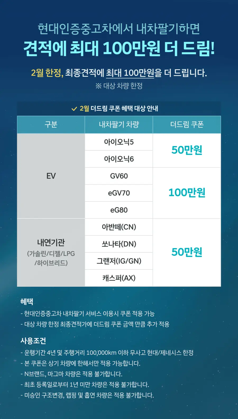 현대인증중고차 프로모션. 현대자동차