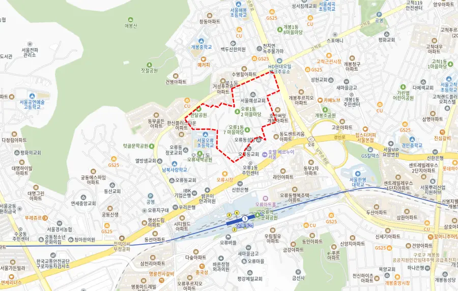 구로구 개봉동 66-15 주택재개발 후보지 현황 (출처=서울시)