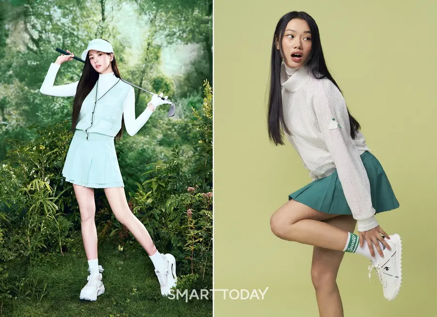 와이드앵글 '권은비' 캠페인(왼쪽)과 르꼬끄 골프웨어 캠페인 이미지