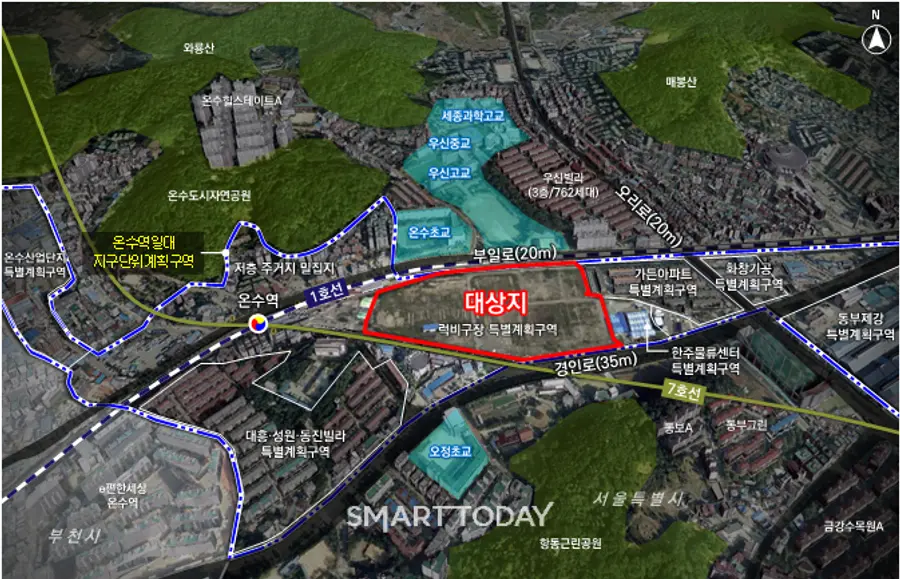 구로구 오류동 111-1번지 일대 재개발 대상지 (사진=서울시)