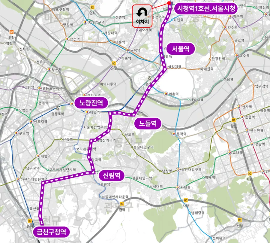 A504 자율주행버스 노선도. 서울시 제공 