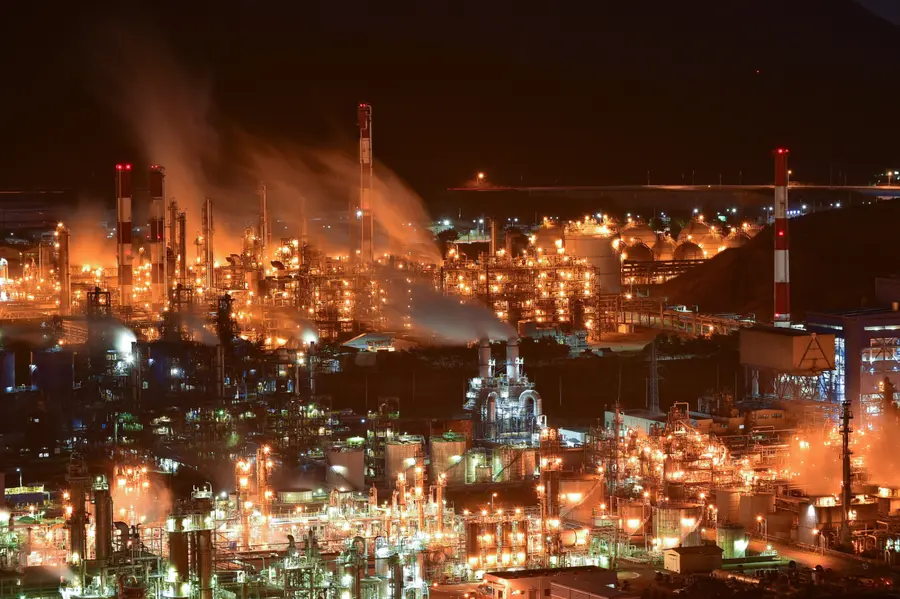 여수국가산업단지 야간 전경. 출처=전라남도
