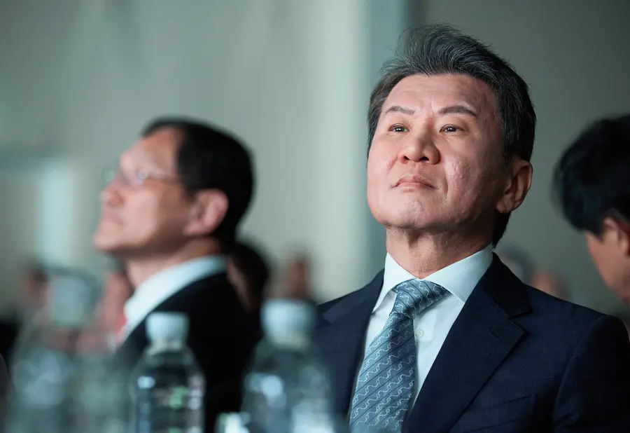 정몽규 HDC그룹 회장이 지난 3월 18일 서울 용산구 드래곤시티에서 열린 HDC그룹 창립 50주년 기념식에 참석해 있다. 사진 연합뉴스