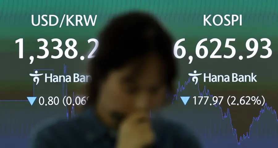8일 코스피가 외국인과 기관의 동반 매도에 2% 넘게 하락하며 6600선으로 밀렸다. 이날 코스피는 177.97p(2.62%) 내린 6,625.93p로 마감했다. 사진은 이날 서울 중구 하나은행 본점 딜링룸 모습. 사진 연합뉴스