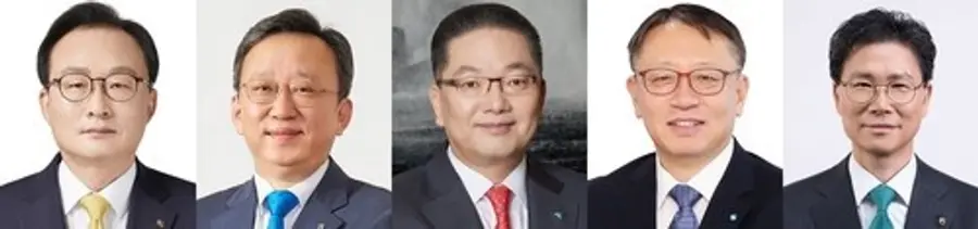 이환주 KB국민은행장, 정상혁 신한은행장, 이호성 하나은행장, 정진완 우리은행장, 강태영 NH농협은행장. 연합뉴스 자료